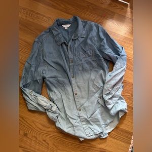 Women’s Denim Button Up Shirt Ombré